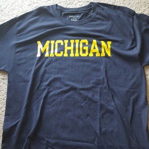 New, never worn Michigan Wolverines short-sleeve cotton T-shirt, size L.